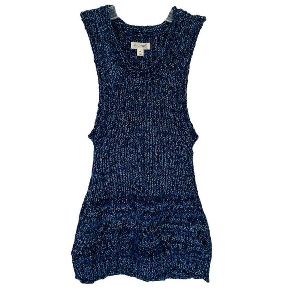 Anthropologie Pilcro Blue Knit Sleeveless Sweater Tank NWT Size Extra Small - Picture 3 of 7